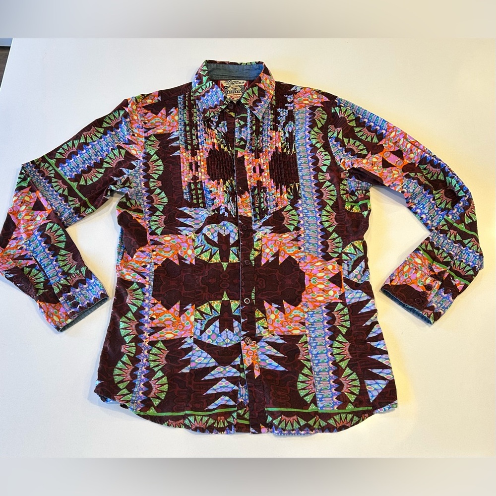 Joe Browns UK vintage men’s Multicolor Abstract Cotton Shirt
Size small
